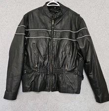 USA Bikers Dream Apparel Womens Moto Biker Jacket Sz XXL Black Lined Full Zip