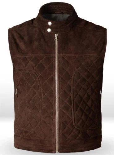 Men's Suede Leather Quilted Puffer Vest for Men Brown Size XS S M L XL XXL 3XL
Opens in a new window