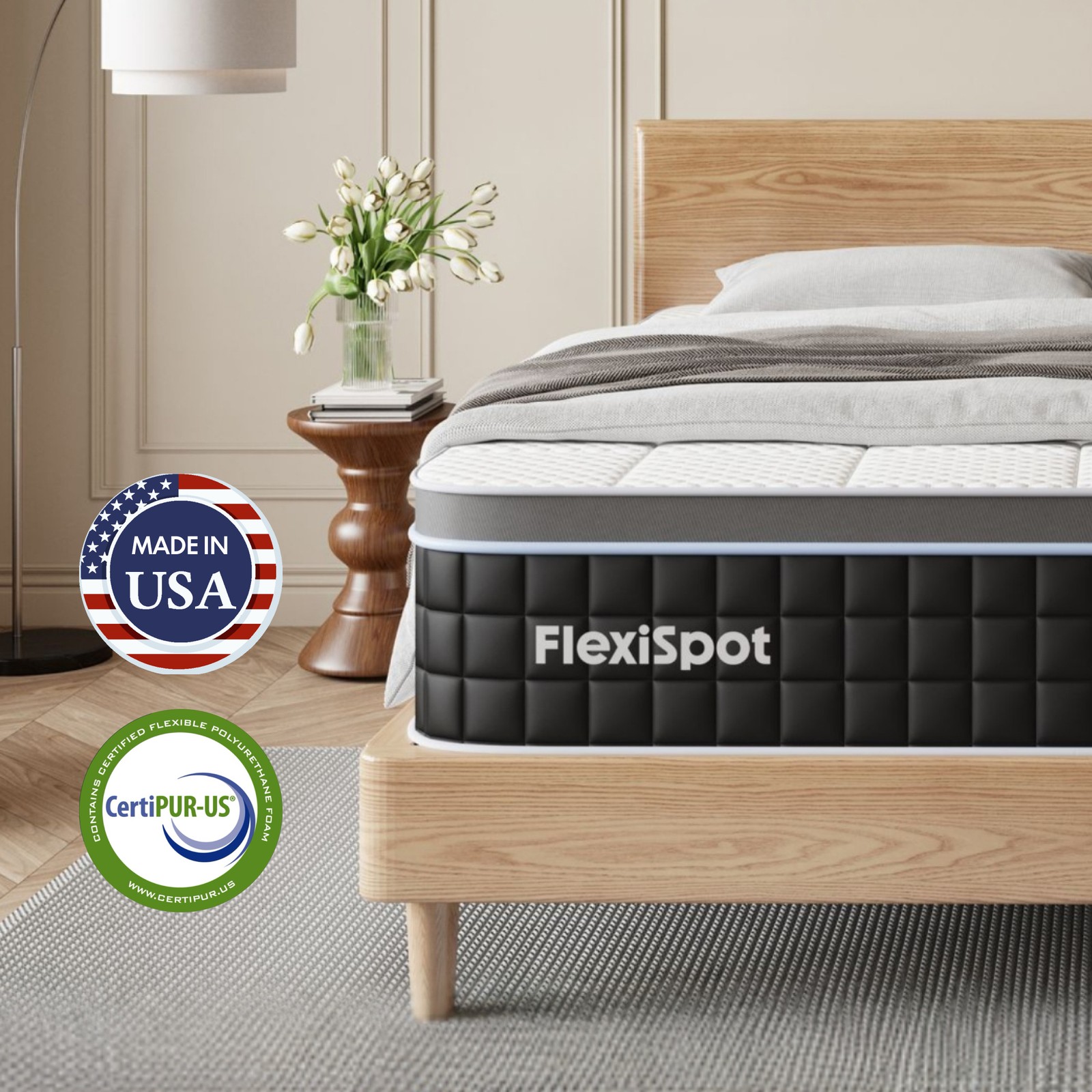 FunniHomi S3 Queen Adjustable Bed Frame and Gel Memory Foam Mattress Set