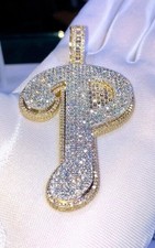 6.00 Ct Real Moissanite Men's Customize Letter "P" Pendant 925 Sterling Silver