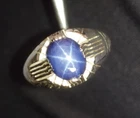 Blue Star Men’s Ring 925 Sterling Silver Handmade Statement Jewelry