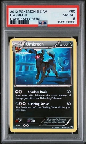 2012 POKEMON B&W DARK EXPLORERS #60 UMBREON PSA 8