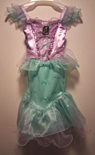 ARIEL LITTLE MERMAID DISNEY STORE PRINCESS PURPLE TEAL DRESS UP COSTUME SIZE 3