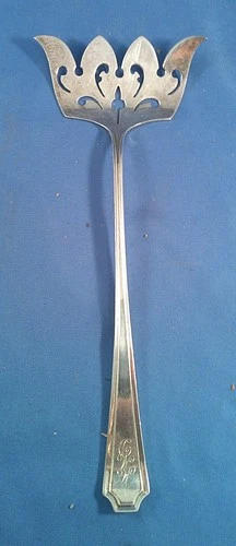 STERLING!- Durgin-Gorham Fairfax Pattern Silver 7-3/4" Bacon Fork Pierced - 52 g