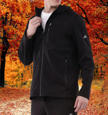 Ozark Trail Men's size M 38-40 Softshell Jacket with Hood color BLACK NEW