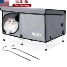 Waterproof Elevated Outdoor Cat House Durable Shelter 2-3 Cats Easy Assembly New