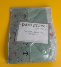PAM GRACE Hanging Diaper Stacker Bag with Nautical Anchor Theme