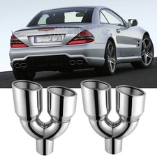 2.5 Inlet Exhaust Quad Tips Double Wall For Mercedes-benz Sl63 Amg Sl500 Sl550