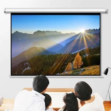 100" Pull Down Projector Screen Meeting Room Home Theater HD Projection