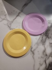 BATTAT 2 Piece Kid Pretend Play Set Dishes Plates Yellow Pink Replacement