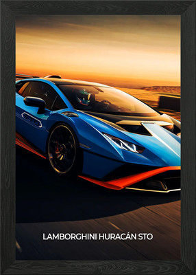 Lamborghini Huracan STO Framed Wall Art Poster Canvas Print Picture