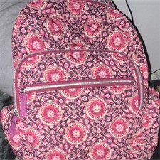 Vera Bradley Floral Print Backpack, Adjustable Strap, School, work, travel