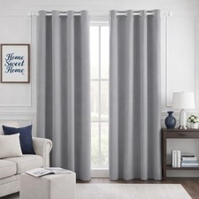 Blackout Curtains for Bedroom 52 X 84 Inch Long 2 Panels Set Light Grey/Gray ...