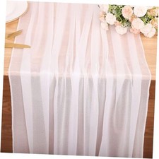 10FT Chiffon Table Runner 30x120 Inches Romantic Sheer Table 10FT 1pc White