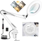 10X Magnifying Desk Lamp with 3 Color Modes, Lighted Stand for Close Work