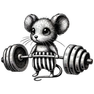 mouse weight lifting Gildan mouse t-shirt black size large