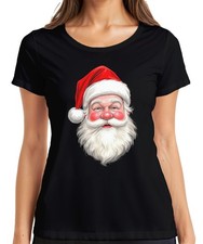 Santa Claus Santa Claus Portrait Realistic Vintage Retro Froehlic Ladies T-Shirt