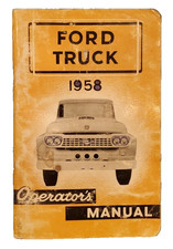 1958 Ford Truck Operators Owners Manual. Original. Cdn Issue