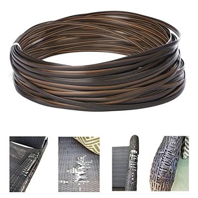 120 Ft Wicker Repair Kit, Plastic Wicker Repair Supplies, Gradient Dark Brown