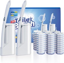 Disposable Toilet Brush Cleaning System, Two Sets of Wands and 60p Refills Pads