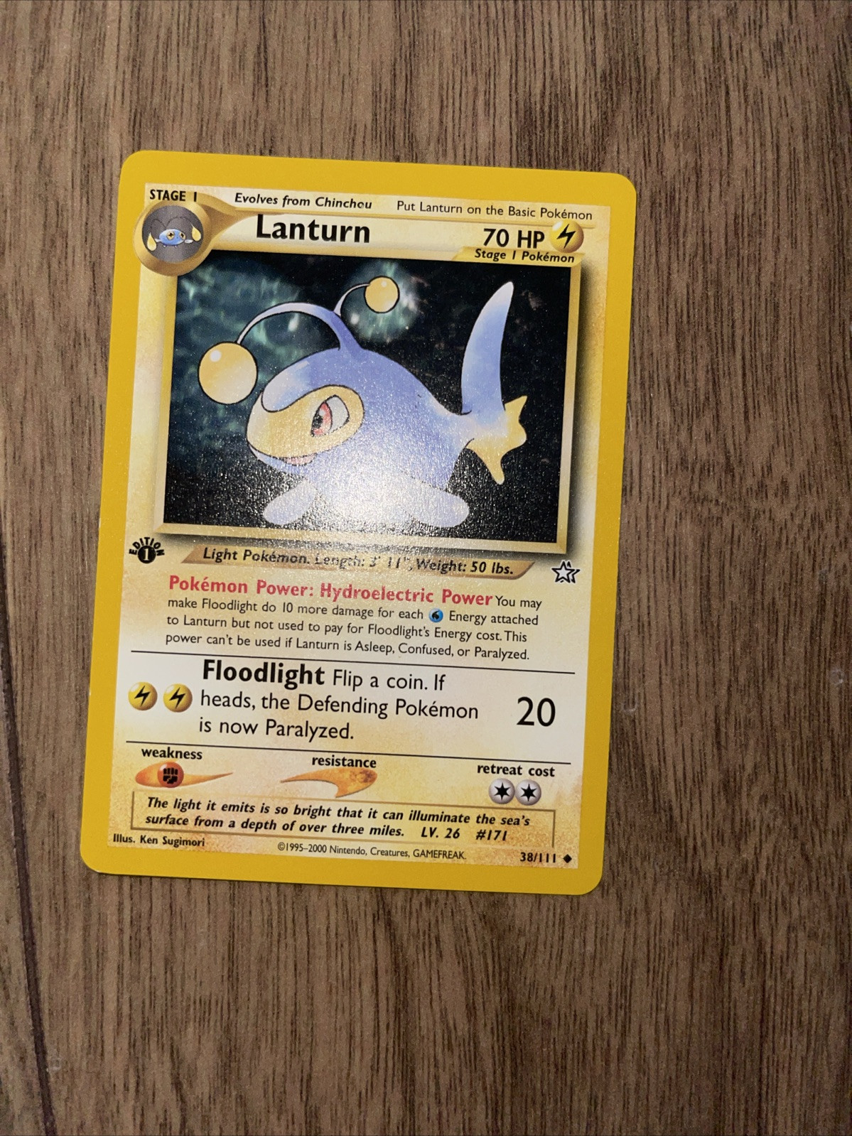 Pokemon Cards: Neo Genesis 1st Edition Uncommon: Lanturn 38/111 Mint/NM