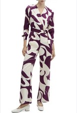 Price Reduction: NWT MNG Mango Burgundy V neck Belted Jumpsuit