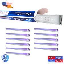 12 Pack UV Led Black Light Fixture 4Ft 48 inch 40W for Event Lighting Glow Party
