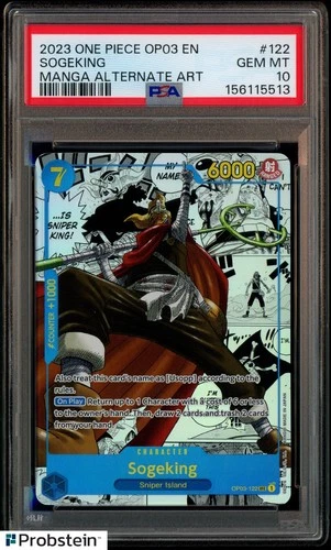 2023 One Piece OP03 En Manga Alternate Art #122 Sogeking PSA 10 GEM MINT