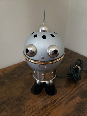 Vintage Metallic Robot Lamp Satco Works RARE READ