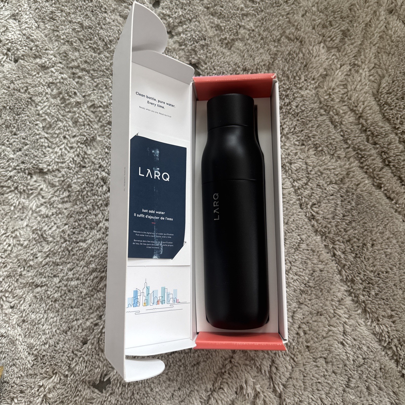 LARQ Bottle PureVis 17 oz - Self-Cleaning and Insulated Stainless Steel Water...