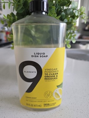 9 Elements Liquid Dish Soap, Lemon Scent, 16 Ounces
