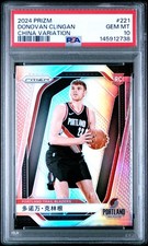 Donovan Clingan 2024-25 Panini Prizm #221 Silver China Variation (RC) PSA 10