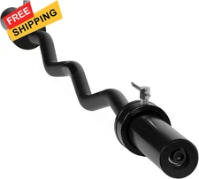 CAP Barbell 47-Inch Olympic EZ Curl Bar for 2-Inch Weight 47-Inch, Black 