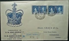 HONG KONG 12 MAY 1937 KGVI CORONATION ILLUSTRATED REGISTERED FIRST DAY COVER FDC