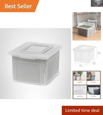 Stackable and Portative Clear Document Box - Ideal for Legal/Letter Files, 35 Qt