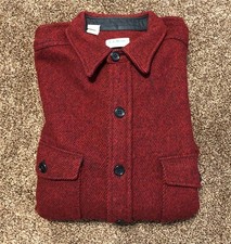 Vintage LL Bean Northwoods HEAVY wool shirt USA Made Red Bushcraft Hunting XLT
