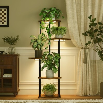 Tall Plant Stand Indoor with Grow Light Corner Plant Stand for Indoor Plants ...
