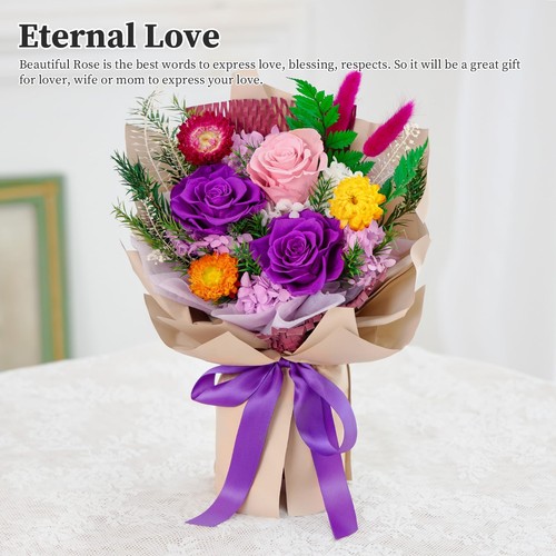 Forever Flowers, Preserved Flowers Bouquet Birthday Gifts for Women, Mother's... - Picture 5 of 7