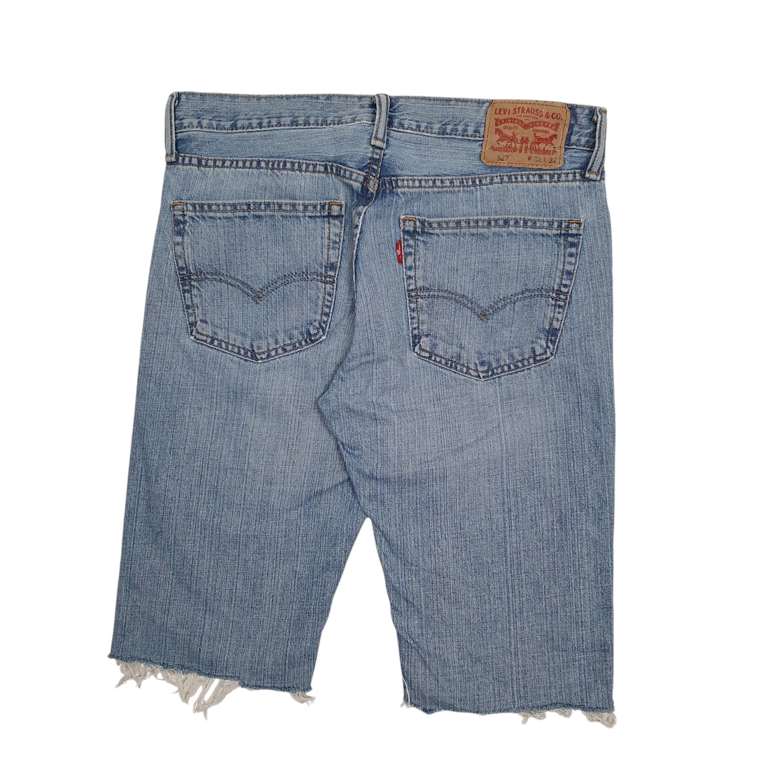 LEVIS 527 Cut Offs Blue Denim Jeans Cotton Shorts Mens W32 image 3