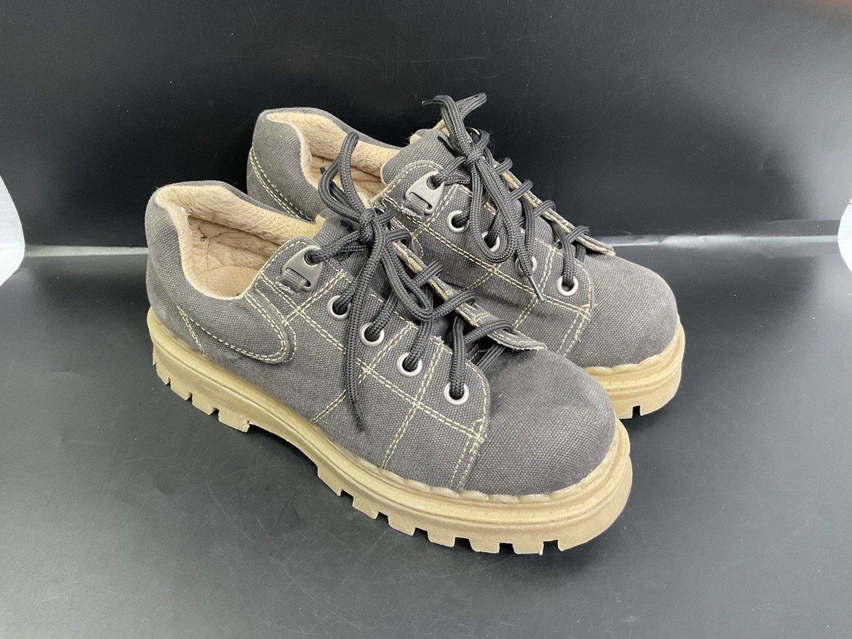 Vintage 90's Y2K L.E.I. Gray Canvas Chunky Platform Oxfords Shoes