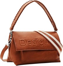 Borsa a tracolla Desigual mezzo logo Venezia marrone con 3 maniglie e multitasca