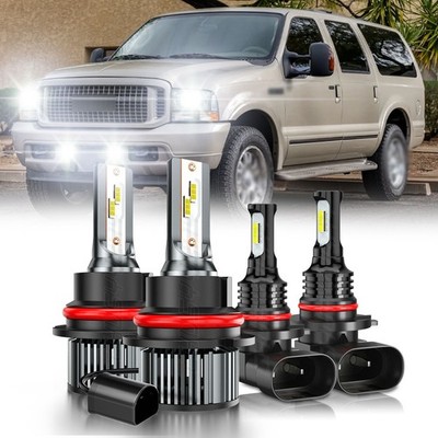 For Ford Explorer Sport Trac 01-05 LED Headlight Hi Lo Beam Fog Light Bulb Combo