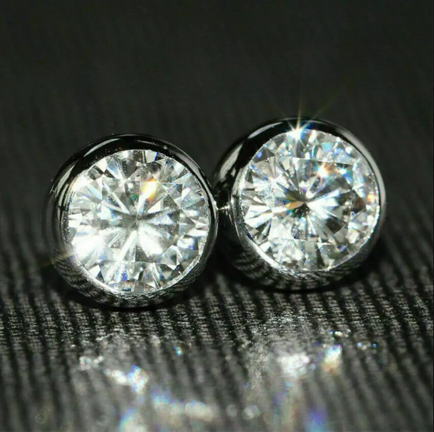 Bezel set cubic deals zirconia stud earrings
