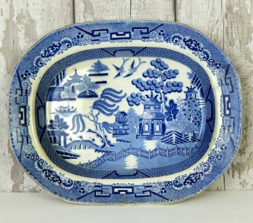 Vintage Ringtons Blue & White Willow Pattern Quarter Dishes Set of
