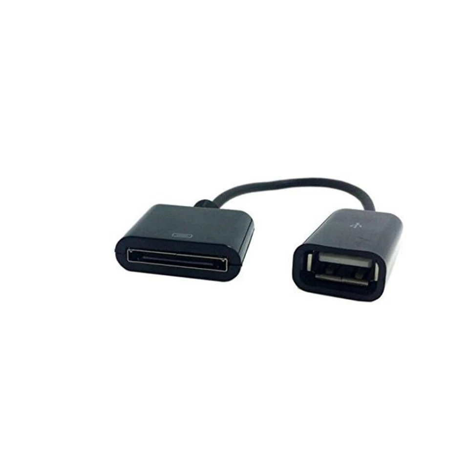 Docking 30pin Female to USB Female Data Charge Cable For Iphone Ipad Black 10cm - Image 2 of 3