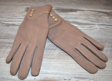 Women's Keep Warm Cuff Soft Lining w/ Button Decoration Thermal Gloves Medium