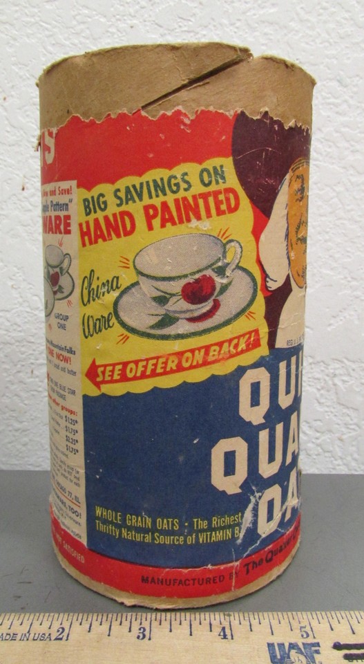 Quaker Rounds Vintage QUAKER OATS Round Cardboard Container, great graphics, china ...