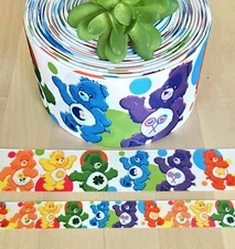 7/8, 1, 1.5 & 3" (1 YD) Care Bear Grosgrain Ribbon Champ Harmony Funshine Bear