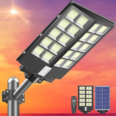 Commercial 99000000LM 7000K Outdoor LED Solar Street Light Flood Light Road Lamp