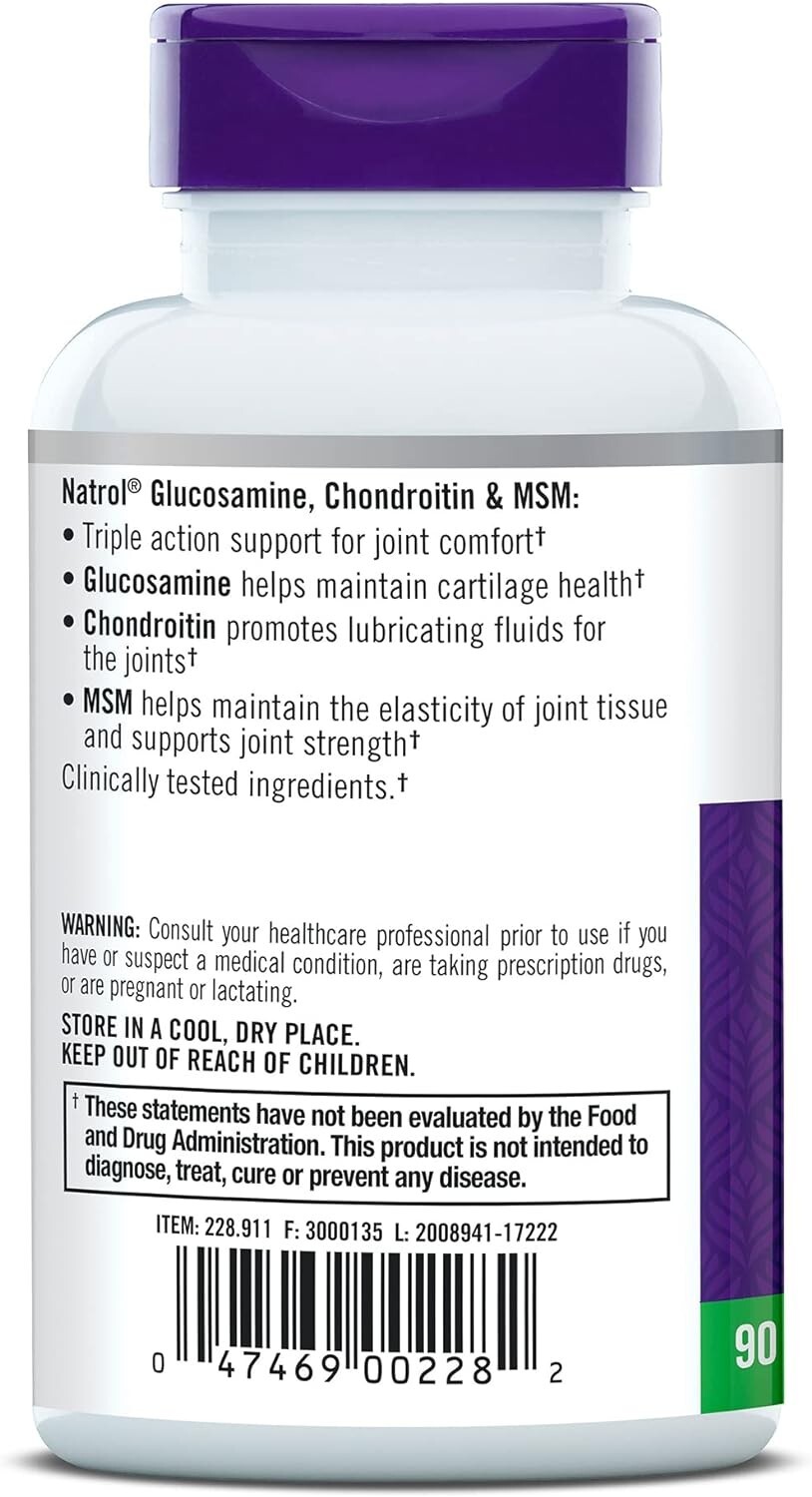 Natrol Glucosamine Chondroitin and MSM Joint Mobility Tablets 90 Caps